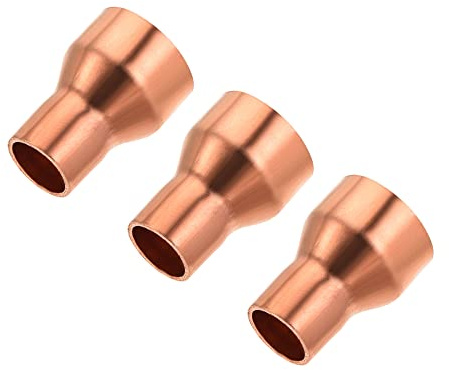 sourcing map 3 Stück Kupfer Reduziermuffe Fitting 3/8 x 5/8 Zoll ID | mit Schweißende, für HLK-Kälteadapter