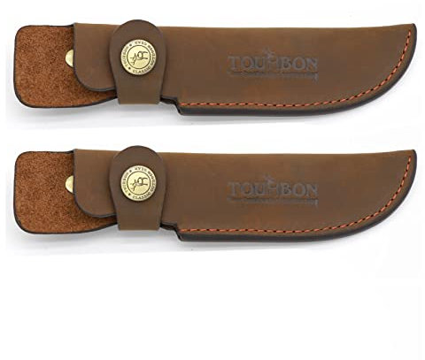 Tourbn TOURBON Braun Leder Jagdmesser Scheide Abdeckung Snap Hunter Messer Halter Etui (2 Stück)