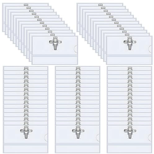 100 Stück Namensschilder, 90 x 54mm Transparent Ausweishüllen Id Kartenhalter mit Clip und Anstecknadel, Namenschilderhülle für Schulen, Büro, Reisen