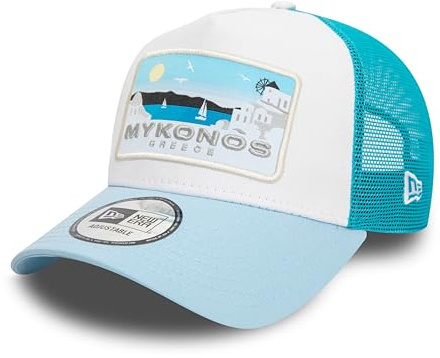New Era A-Frame Mesh Trucker Cap - Mykonos Greece, multicolor, Talla única