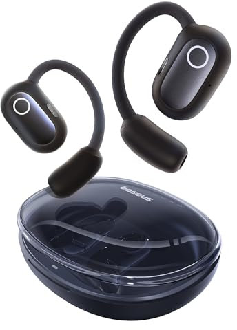 Baseus Eli Sport 1 Auriculares Abiertos Bluetooth, acústica direccional, Graves potentes, ultraligeros, IPX4 Impermeables, micrófonos ENC, Auriculares inalámbricos Bluetooth 5.3 para Correr,