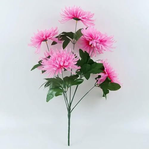 TVIVID Künstliche Chrysanthemen, mitteldicker Stiel, großer Strauß, künstliche Blumen, 7 Köpfe, Chrysanthemen, 55 cm