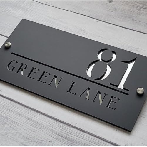 Hausnummer Personalisiert 3D Laser Schnitzerei Hausnummernschild Personalisierte Gartenschild Mit Hausnummer Mit Straßennamen Anthrazit Schild Türschild Personalisiert