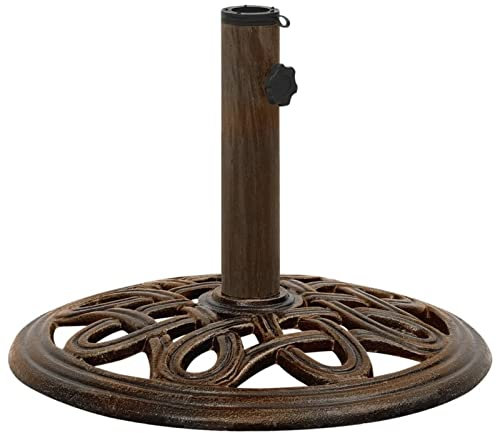 Iiaky Socle de Parasol Bronze 40x40x32 cm Fonte,Pied De Parasol,Pied De Parasol Lourd,Pied De Parasol sur roulettes