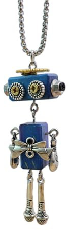 Uitndvyte Chaîne de clavicule punk en bois avec nettoyeur à vapeur - Longueur réglable - Bijoux pour femmes et filles