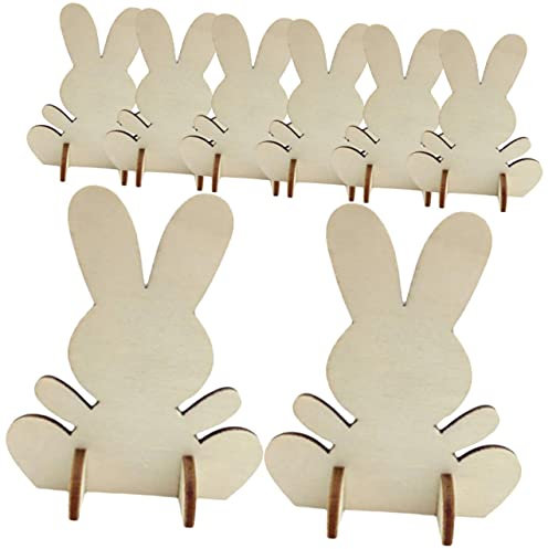 PLAFOPE 8stücke Unbehandelte Holz Hase Scheiben Holz Kaninchen Chips Hase Chips Für Diy Dekoration Und Basteln