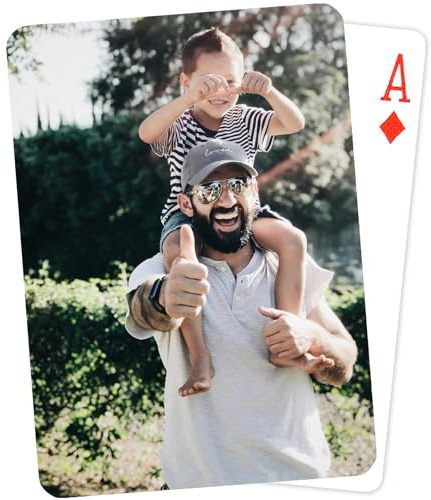Individuelle Foto-Spielkarten – Personalisierte Spielkarten mit Fotos, anpassbare Pokerkarten für Party, Familie, Hochzeiten, Haustier, Jubiläum, Partys, Business-Logo