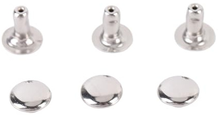 Set di 500 rivetti a testa singola per pelle, 7 x 6 mm, in acciaio inox, con testa rotonda a bottone, borchie in metallo, per riparazioni fai da te di borse, cinture, borse e scarpe