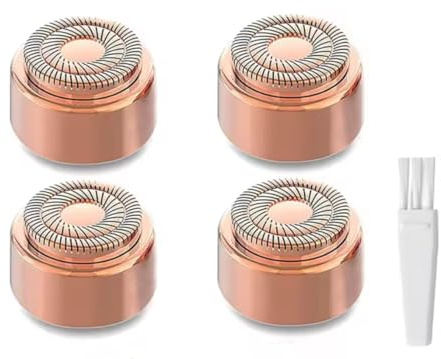 4-pack | Reservrakhuvud för Flawless ansiktshårborttagare 3. Generation | Dubbla halo ersättningsblad för efterbehandling touch felfri hårborttagning – roséguld