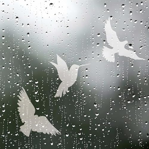 FJTNSQXSZ 16 Pieces Window Decals to Prevent Bird Strikes, Hummingbird Anti Collision Window Stickers Clings for Glass Door