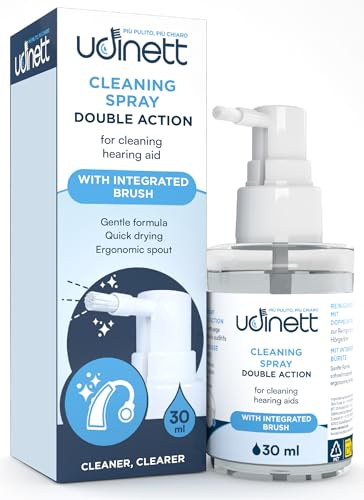 Spray Limpiador para Audífonos con Cepillo Integrado Udinett Sanitizante 30ml para Limpiar Auriculares Bluetooth Fórmula Sin Alcohol Elimina el Cerumen y la Suciedad con Efecto Inmediato