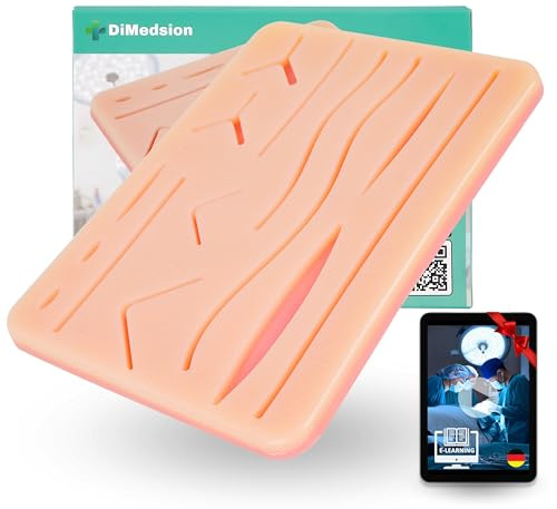 Übungsbrett Silikon Nahtpads, Suture Pad für chirurgisches Nahtset mit 3 Schichten, Suture Practice Kit mit 14 Wunden, Nähset Medizin, Nahtset Übung Medizin, Chirurgisches Nahtset Übung
