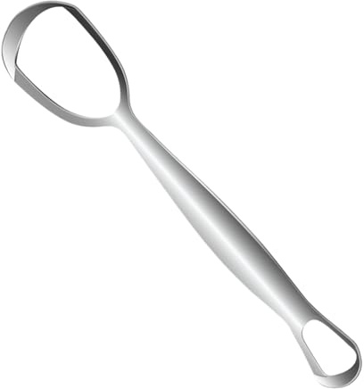manhegari Limpiador lingual de metal | Limpiador de cepillo de lengua de acero inoxidable | Herramienta de cuidado bucal en forma de abanico amigable para viajes para la limpieza diaria y reducción