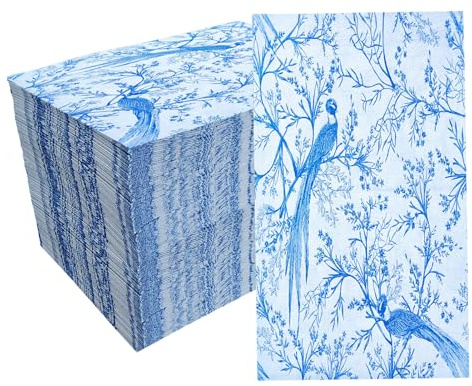 Uxreoib 100 Stück Servietten Schön Dass Du Da Bist – Blumen & Phönixvogel Design, 33x33 cm – Papier-Servietten Hochzeit, Geburtstag, Frühling, Ostern, Tischdekoration