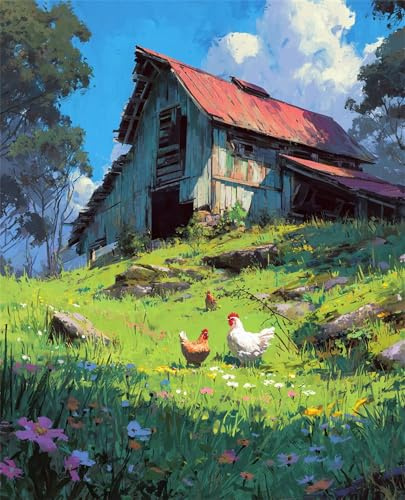 Puzzle 2000 Pezzi per Adulti Prato pollaio Fiore, Intrattenimento Creativo, Divertimento, puzzle 2000 pezzi Arte, Idea Regalo per Amore e Amico