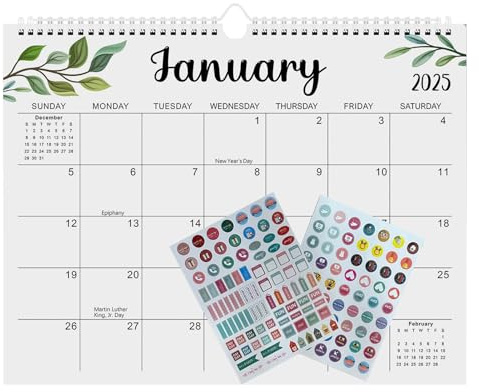 Geonoy 2025-2026 Wall Calendar | Monthly Planner Calendar,Decorative Schedule Planning Supplies, 18-Month Twin-Wire Wall Planner for Living Room
