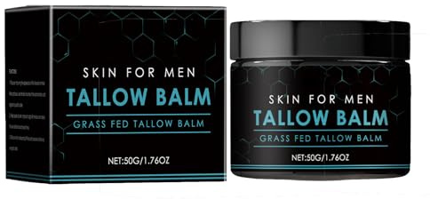 Crema facial para hombre, bálsamo para el cuello, crema hidratante a base de sebo para una hidratación profunda, realza el brillo, fórmula no grasosa, crema de día o de noche seca y nutritiva (1