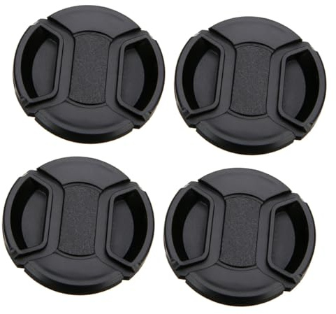 SHINEOFI 4Pcs Center Pinch Camera Lens Covers Lens Protectors Dustproof Caps for DSLR Photography Accessories