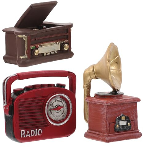 Toyvian Mini Giradischi in Resina Decorazione Retrò Per Tavolo Fonografo Vintage Accessori Musicali Per Casa e Collezione Ornamento Salvaspazio Per Scrivania e Studi