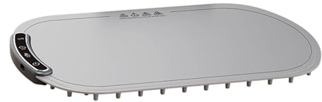 Generic Vassoio Riscaldante Elettrico Scaldavivande Silicone Facile Da Pulire Piastra Tavolo Multifunzione Tappetino Riscaldante Portatile Regolabile Adatto P, Grigio Ovale