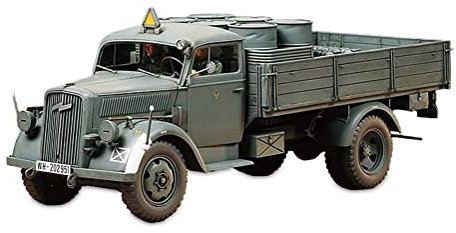 TAMIYA 300035291 35291 – 1:35 Deutscher Transport LKW 3to (2), Modellbausatz,Plastikbausatz, Bausatz zum Zusammenbauen, detaillierte Nachbildung, Grau, Mittel