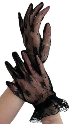 krautwear® Damen Handschuhe Spitze Ellenbogen Lang Abendhandschuhe Gerafft Braut Kurz Satin Schleife