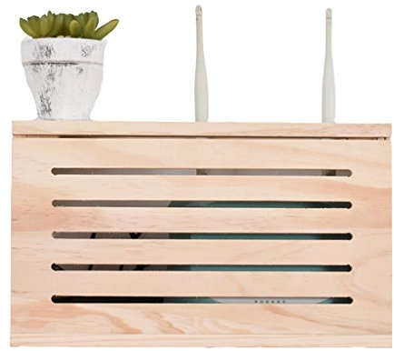 Router Aufbewahrungsbox an der Wand montiert Top-Box Abschirmbox elektrische Box Dekoration Box Aufbewahrungsbox Aufbewahrungsbox frei Stanzen ( Color : WOOD COLOR , Size : 39.6*8.6*21.6CM )