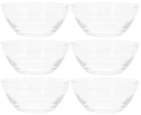 HEMOTON 6 Pièces Mini Verre Prep Dessert Bols en Verre Ramequins Bols en Verre Dip Bols Sauce Tasse De Bonbons Plats pour Le Ketchup Beurre S