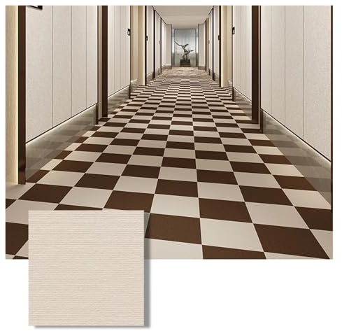 Losetas de alfombra autoadhesivas, 1-30 unidades, fáciles despegar y pegar, insonorizadas, for suelo oficina, 30 , alfombrilla cuadrada adhesiva (negro, x cm, 6 unidades)(Khaki a Brown,30x30cm 6pcs)