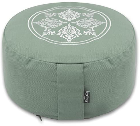 Yogishop Meditationskissen Rund - Organic Cotton - Ø 30Cm X 15Cm Kapok/Light Green