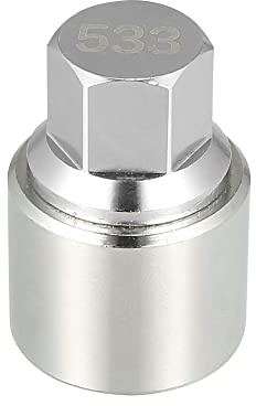 X AUTOHAUX 533 Clé De Démontage Écrou Antivol Roue pour VW Touareg 1pc | Métal, Argenté, 4.1x2.9cm, Diamètre 2.4cm, Pour VW Scirocco, Magotan, Phaeton, Tiguan, Résistant Usure, Antirouille
