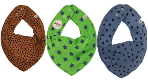 Pippi Halstücher Baby Sabberlätzchen Halstuch im 3er Sparpack (*Dots & Stars)