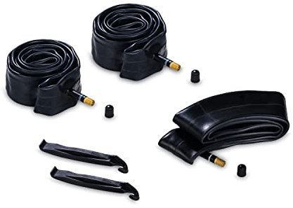 hauck Kit de Reparación de Neumáticos para Silla de Paseo de 3 Ruedas, 2 x 16 Camara de Aire + 1 x 12, Cámara de Aire Neumaticos 12 Pulgadas, incl. Elevador, Negro