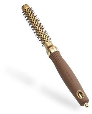 Olivia Garden Expert Blowout Shine – Gold & Braun - 15 - Runde, antistatische Keramikbürste für glänzende und frizzfreie Blowouts