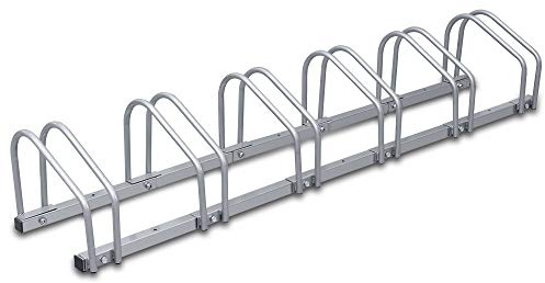 Eulenke Fahrradständer Metall Verzinkt Stahl - fahrradhalter 35-55mm Reifenbreite und 32cm Radabstand - Radständer für 6 Fahrräder - fahrradhalterung Boden- oder Wandmontage - Platzsparend