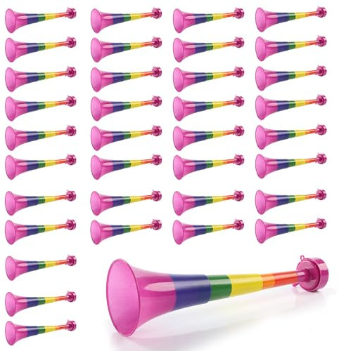 Rainbow Pride Vuvuzela – Confezione da 40 – 27 cm di lunghezza Noisemaker in colori arcobaleno – Accessorio perfetto per il mese dell'orgoglio, marce ed eventi Pride
