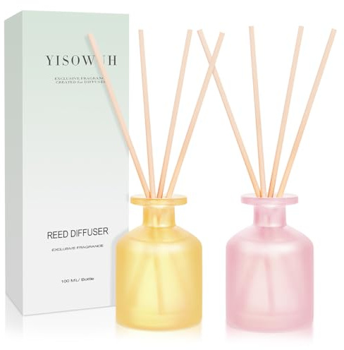 YISOWUH Reed Diffusore - BlackBerry Ananas & Ebony Rose 3.38oz (100ml) 2 confezioni di olio essenziale Reed Set diffusore con 16 bastoni, profumo di lunga durata per casa, bagno