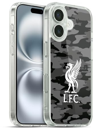 Head Case Designs Offizielle Liverpool Football Club Away Liver Bird Farben Camou Gelhülle [Militärischer Schutzgrad] Kompatibel Mit Apple iPhone 16 Und Kompatibel Mit MagSafe