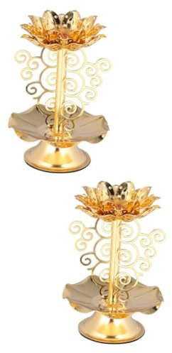 MAGICLULU 2pcs Alloy Material Candle Stick Tealight Holder Retro Style Candle Stand for Christmas