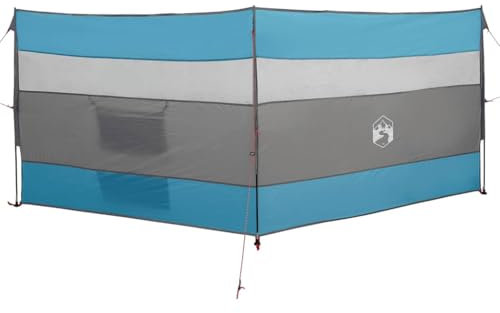 vidaXL Camping-Windschutz Blau 340x130 cm Wasserdicht, Windschutz für Camping, Wohnwagen Windschutz, Zelt Windschutz, Windschutz für Wohnwagen