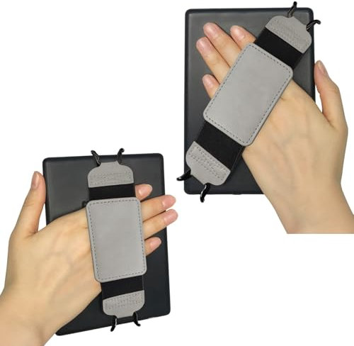 Gowjaw Secure Hand Strap for 6-7 Kindle and Tablets, Handle Grip for Tablet eReaders Fire - Kobo/Voyaga/Lenovo/Sony Kindle E-Book Tablet(Grey)