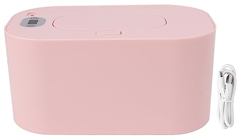 Baby-Feuchttücher-Heizung, Thermostat, Baby-Feuchttücher-Wärmer und Baby-Feuchttücher-Spender, Windeltuchwärmer mit einstellbarer Temperatur für den Heimgebrauch im Auto (Rosa)