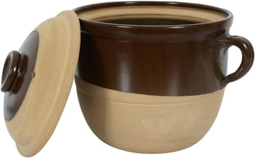 XFZJCHAP Clay Pot Casserole Ceramic Soup Bowls with Handles Ceramic Cooking Pot Braising Pan with Lid Bake Dish Non Stick Baking Pan Earthenware Casserole Advanced Porcelain Bowl