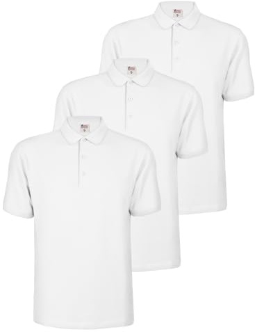 ALPIDEX Camiseta Polo Hombre Manga Corta Pack 3 Algodón Piqué Básica S-5XL | 200 g/m², Corte Regular, OEKO-TEX, Piqué, Transpirable, Botones, Deporte, Trabajo, Diario, Lavable Máquina, 100% Algodón