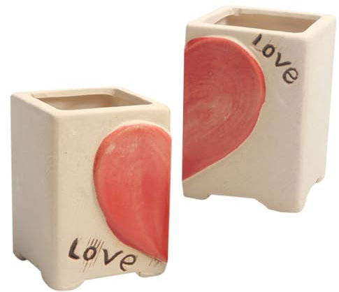 TOYANDONA 1 Paio vaso di fiori cactus regalini natale love decorazioni casa Balcone decorazione ornamenti da giardino falso contenitore per piantare piante Desktop FlowerPot ceramica