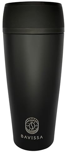 BAVISSA 360° Travel Mug - Leakproof Thermal Reusable Travel Cups, Insulated Coffee Mug for Hot & Cold Drinks - Car Cup Holder Friendly, Eco Friendly, Double Walled, Coffee Flask - 400ml