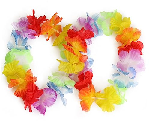 VALICLUD 12 Stück Hawaii Blumenstirnband Leichtes Blumenkopfkranz Haarband mit Leuchtenden Farben für Luau Strandparty und Festival