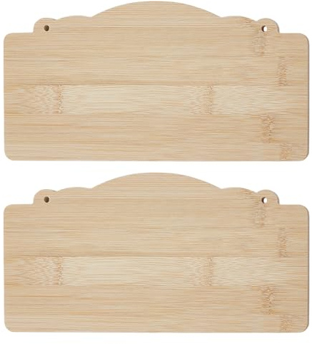 NBEADS 2 Stück Holzschild Blanko Unvollendet, Türschild Aus Holz Mit Loch Für Geschäft Zuhause DIY Handwerk Urlaubsdekoration, Rechteck, 12.6×25cm