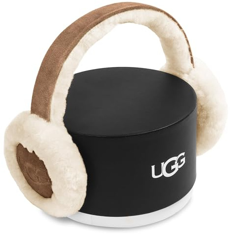 UGG Kinder-Ohrenschützer mit Plüsch-Schaffell, eng anliegendes Kopfband und minimalistisch gesticktem Logo für warmes und stilvolles Tragen bei kaltem Wetter, Kastanie, Einheitsgröße