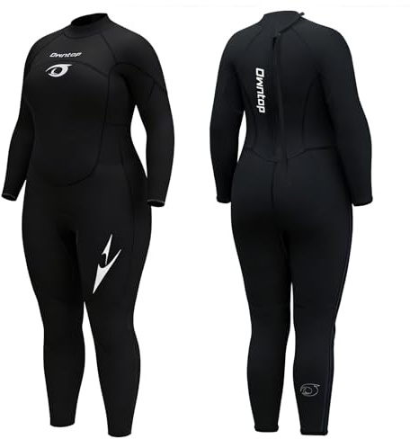 Owntop Muta da uomo e da donna, in neoprene da 3/2 mm, con cerniera posteriore, adatta per immersioni in acqua fredda, surf, da donna, colore nero, XXL